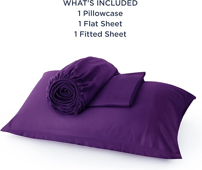 Bedsure Cooling Sheets Twin XL, Rayon Derived from Bamboo, Breathable & Soft Twin XL Sheet Sets, Deep Pocket Up to 16 Inches, Hotel Luxury Silky Dorm Bedding for Hot Sleepers, Plum