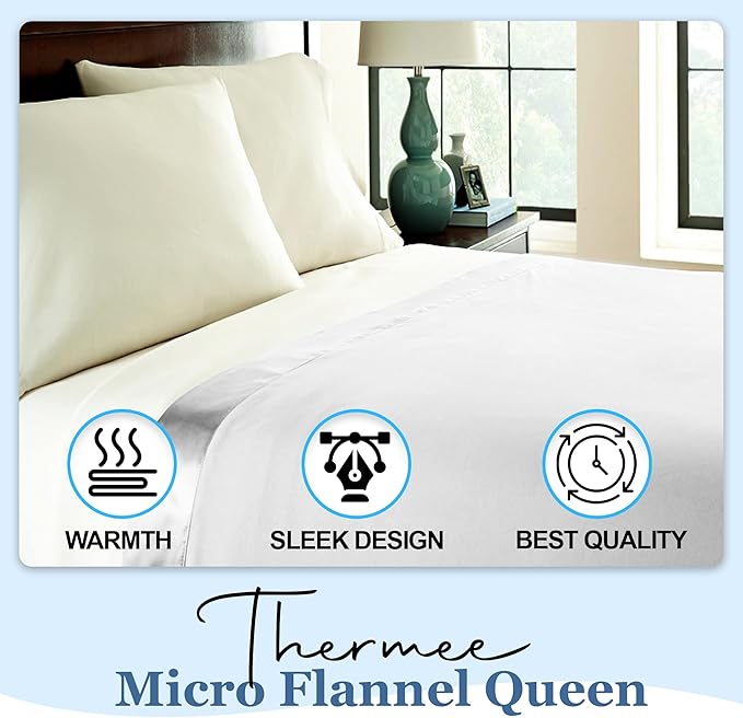 Thermee Micro Flannel King-Size Blanket, Lightweight All Seasons Cozy Throw for Home & Living Room, Soft Couch Blanket, Machine Washable & Dry, No Pilling - Snow
