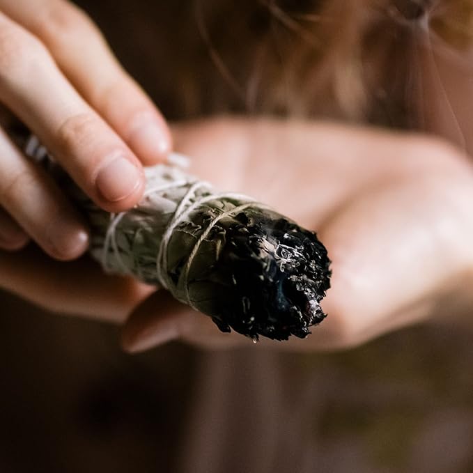 Ancient VEDA 6" White Sage Smudge Sticks for Cleansing House, Meditation, Yoga, Negative Energy Cleanse, and Smudging with Starter Guide | 6 Inch Organic California White Sage Bundles (3 Pack)