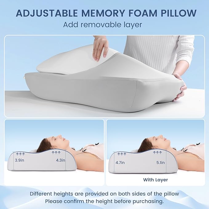Elegear Deep Sleep Cooling Neck Pillow, Zero-Pressure Tech Orthopedic Pillow Provides Ultra-soft Cloud Support&BreathabAle, Ergonomic Contour Cervical Pillow for Neck Pain Relief for Side&Back Sleeper