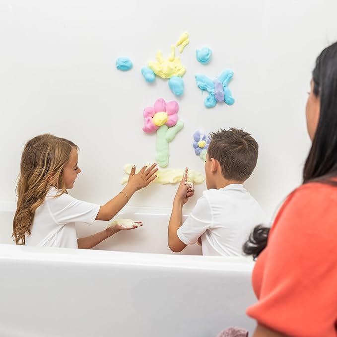 Fluffy Foam Soap for Kids Bath and Hand Washing - Hypoallergenic Fun Colorful Foamy Cleanser for Sensory Play, Bathtime Art, Washing - Moisturizing Formula with Aloe and Hyaluronic Acid - 5 Pack