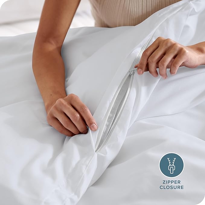 Bare Home Bedding Duvet Cover Full Size - Premium 1800 Super Soft Collection - Lightweight, Cooling Duvet Cover - Soft Breathable Bedding (Full, White)