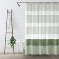Awellife Sage Green Shower Curtain for Bathroom Boho Stripe Shower Curtain 72 X 72 Inches Farmhouse Cotton