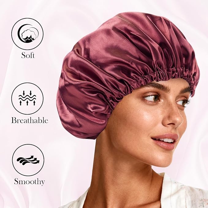 Satin Bonnet Double Layer Silk Bonnet for Sleeping Women Hair Care for Natural Curly