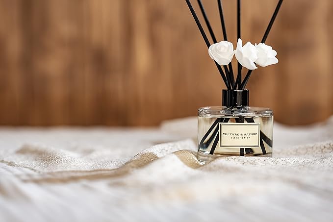 CULTURE & NATURE Reed Diffuser Set 6.7oz (200ml) Grapefruit Verbena Scented Diffuser with Sticks Home Fragrance Reed Diffuser for Bathroom Shelf Decor