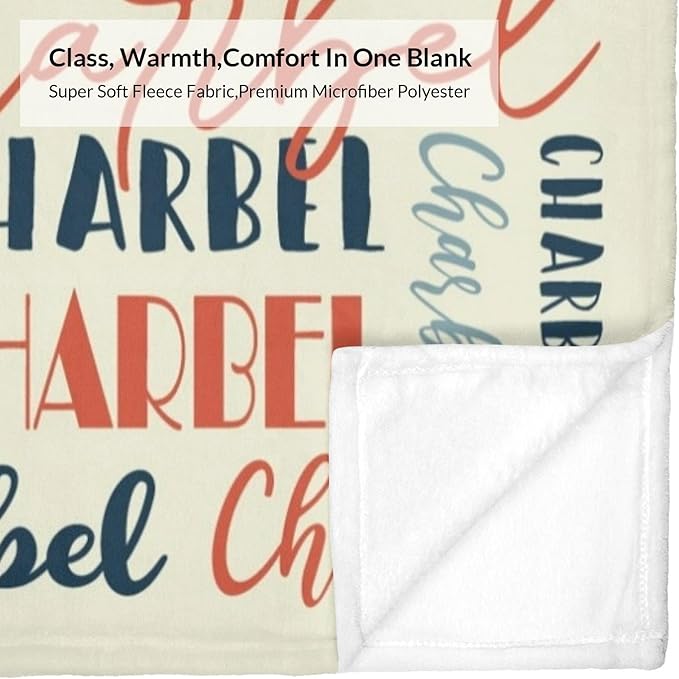 Name Blanket Personalized Blanket for Adult Kids Flannel Customize Throw Blanket Custom (Color 08, 40 x 50 Inches)