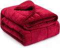 Lofus Weighted Blanket for Adults(20 lbs, 60" x 80"), Queen Size Heavy Blanket Machine Washable, Soft Weighted Blankets for Stress Relief and Sleep Promotion,Burgundy