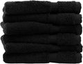 Luxury Hotel & Spa Collection, 100% Turkish Cotton 700 GSM Cloth, for Body wash, Makeup Remover & Facial Cleaning, Baby, face, Dobby Border Soft washcloths Towel Set 13" X 13", Black, Set of 6