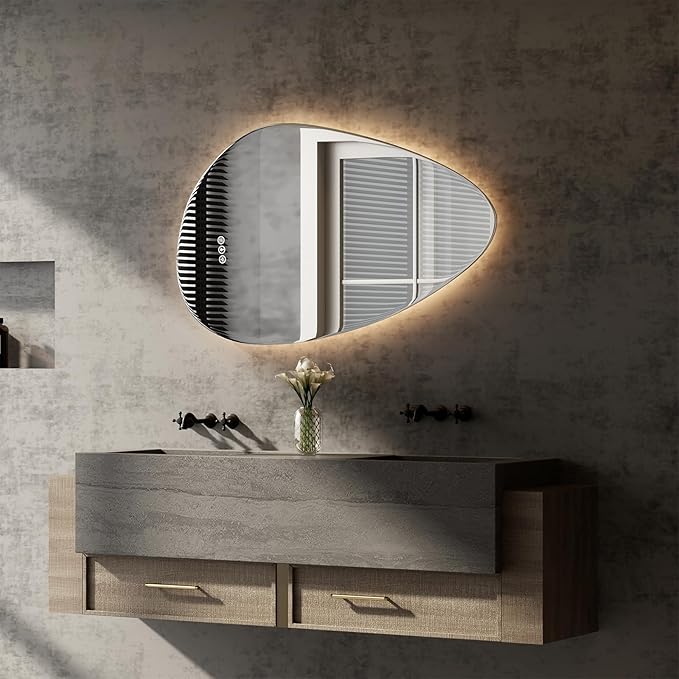 Led Mirror for Bathroom, 30"x 40" Bathroom Vanity Mirror with Lights, Human Body Sensing, Anti-Fog, 3 Colors and Dimmable, Backlit Light Up Bathroom Mirror Wall Mounted.