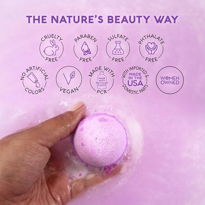 Nature's Beauty Lavender Chamomile Sleep Bath Bomb Gift Set Multi-Pack- Luxury Fizzy Relax Spa Bomb w/Vanilla + Citrus Scent Made with Coconut Oil + Witch Hazel, 17.5 oz | 10 ct ea (2 Pack)