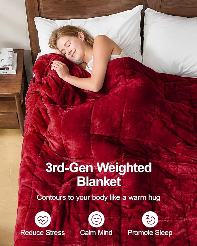 Super Fuzzy Soft Sherpa Fleece Weighted Blanket, 15 lbs Dual Sided Fluffy Heavy Weighted Blankets for Adults - No Bunching with Double Layers of Soft Inner Lining (60"x 80", 15 Pounds)