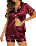 Ekouaer Pajamas for Women Set Silk Satin Pjs Shorts Sleepwear 2 Piece Loungewear S-XXL