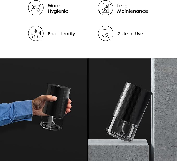 Airversa Waterless Diffuser Essential Oil 100mL Capacity Scent Air Machine for Home Aromatherapy Premium Metal Nebulizer Battery Operated 3 Mist Settings 3 Countdown Timers Color Light AN5(Black)