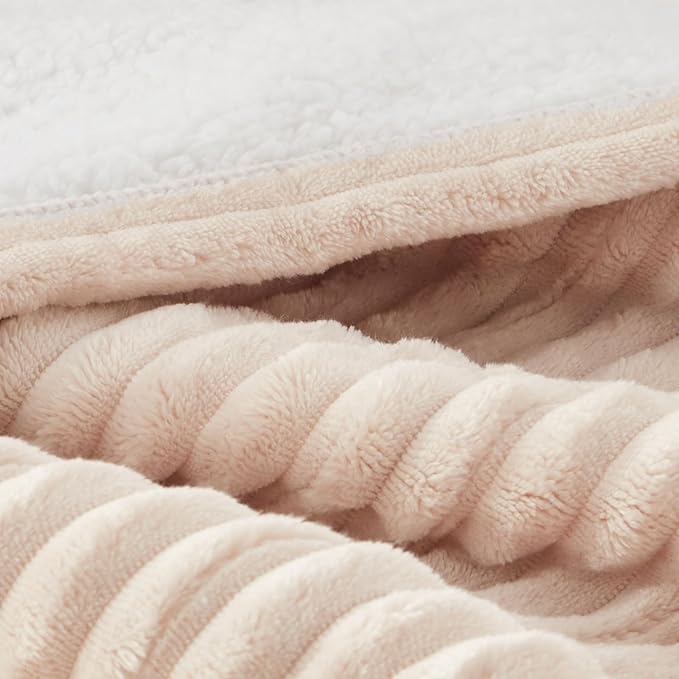 Westinghouse Heated Throw Blanket, Cozy Soft Flannel to Sherpa Electric Throw with 6 Heating Levels & 2-10 Hours Auto Shut Off, Fast Heating & ETL Certification, Machine Washable, 50x60 Inch, Beige