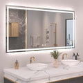 72"X36" LED Bathroom Mirror with Front Lights and Backlit, Anti-Fog, Dimmable, Shatter-Proof Tempered Glass, Lighted Bathroom Vanity Mirror for Wall with 3 Colors, Memory Function