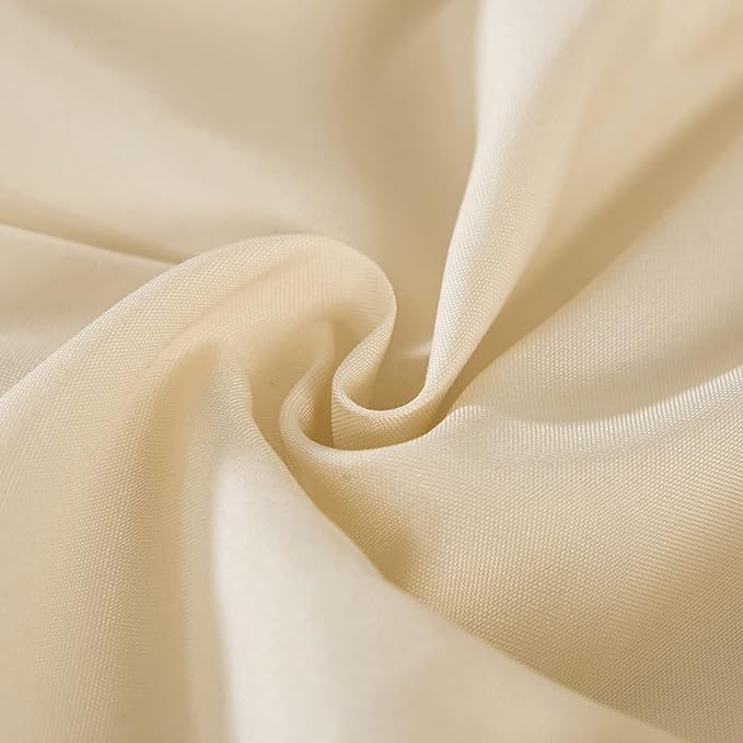 MEILA Wrap Around Bed Skirt Three Fabric Sides Elastic Dust Ruffled 24 Inch Tailored Drop,Easy to Install Fade Resistant-Beige, Queen/King