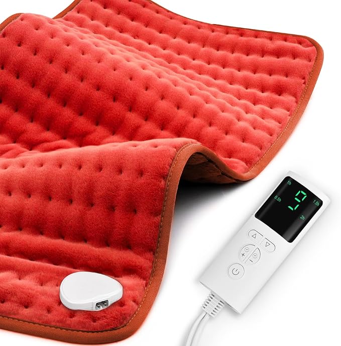 Heating Pad for Back Pain Relief 17"x33" Large, Moist Dry Heat Options, XL Electric Heating Pads, 9 Heat Settings, Machine Washable, Auto-Off, Gifts for Women, Mom, Men