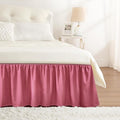 RIMELA Dusty Red Bed Skirt Queen Size 18 Inch Drop, Wrap Around Elastic Bedskirt, Dust Ruffle for Adjustable Bed Base Machine Washable Easy to Install Bed Skirts