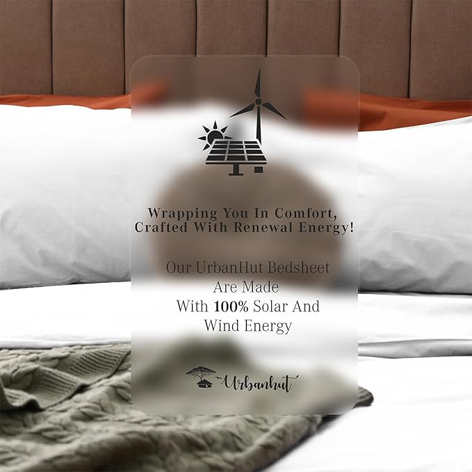 URBANHUT 100% Egyptian Cotton Full Size Sheet Set - 1000 Thread Count, Luxury Bedsheets for Full Size Bed, Long Staple, 16 Inches Deep Pocket, Super Soft Breathable, Sateen Weave Sheets, 4 Pc White