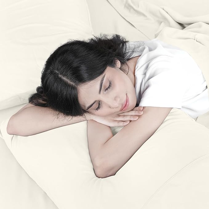 Utopia Bedding Full Sheet Set – 4 Piece Bed Sheets for Full Size Bed, Soft and Breathable Microfiber, Includes 1 Fitted Sheet, 1 Flat Sheet and 2 Pillowcases (Ivory)