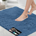 GORILLA GRIP Bath Rug Mat 44x26, Thick Soft Absorbent Chenille, Quick Dry Microfiber Mats, Rubber Backing Washable Shower Floor Rugs, Bathmat Runner, US Designed Bathroom Home Decor Accessories Blue