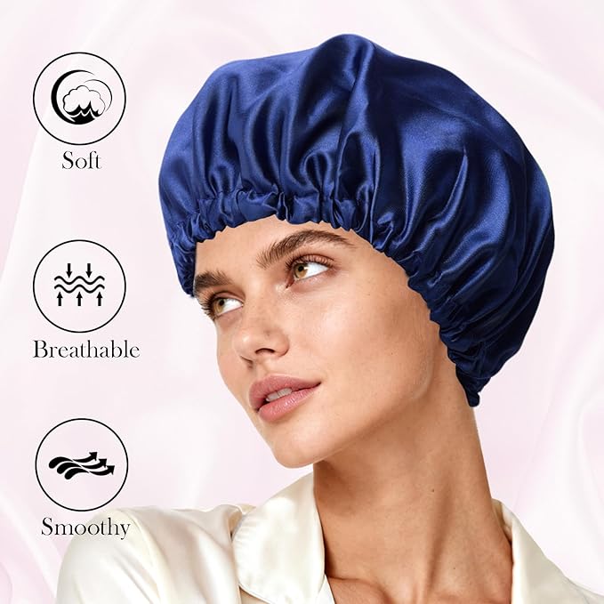 Satin Bonnet Double Layer Silk Bonnet for Sleeping Women Hair Care for Natural Curly