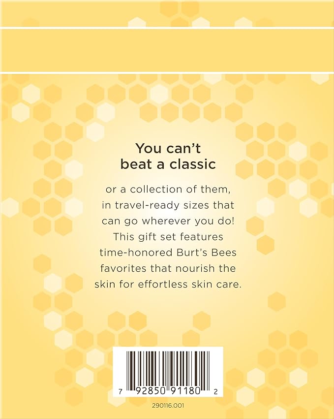 Burt's Bees Christmas Gifts, 6 Stocking Stuffers Products, Timeless Minis Kit - Original Beeswax Lip Balm, Coconut Foot Cream, Milk Honey Body Lotion, Deep Cleansing Cream, Res-Q Ointment & Hand Salve