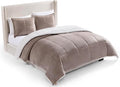 UGG Blissful Full/Queen Comforter Set with 2 Pillow Shams Reversible Comforter Plush Fluffy Warm Bed Set Premium Down Alternative Bedding for College Dorm Essentials, Full/Queen, Light Brown Fawn