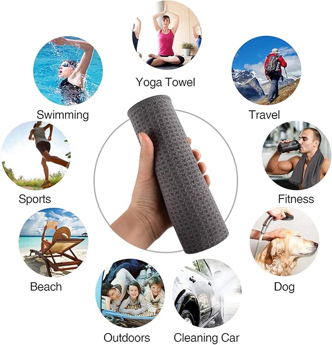 SUNLAND Microfiber Sports Workout Towels Fast Drying Fitness Sweat Towels for Men & Women Lightweight Multi-Purpose Gym Exercise Towel