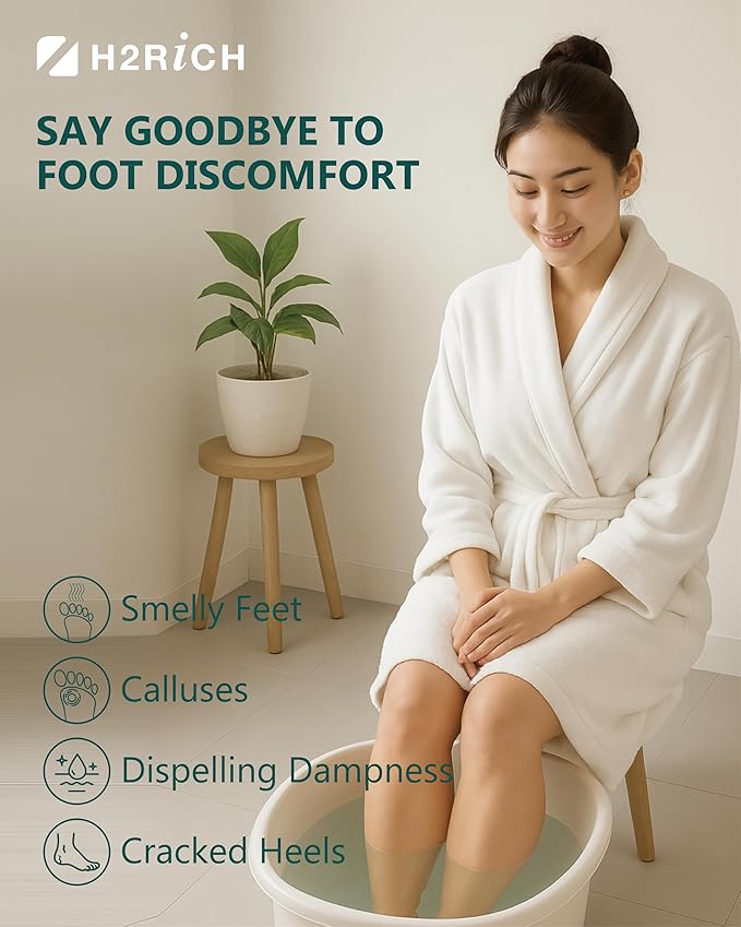 Hydrogen Foot Soak Effervescent Tablets 10 Pack | Ginger & Mugwort Herb Foot Bath, Relaxing Spa Pedicure Care | Improves Circulation, Soothes Tired Feet, Softens Calluses, Controls Odor