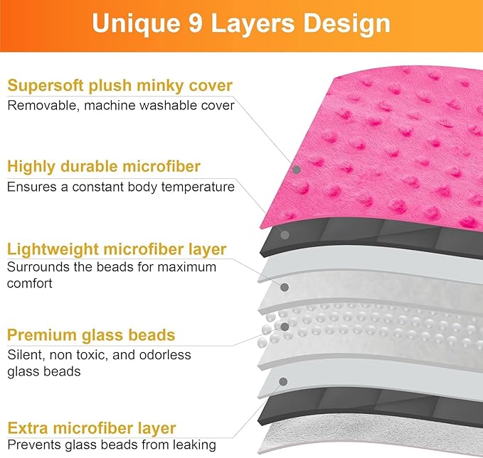 hazli Super-Soft Kids Weighted Blanket 7 Pounds - Weighted Blanket for Kids - Easy to Clean, Washable Minky Cover - 41x60 Inches 7lbs Child - Small Heavy Blanket for Girls and Boys