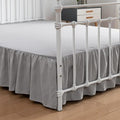 Bed Skirt Twin Size Ruffled Bed Skirt with Split Corners, 14 Inch Drop Dust Ruffle Bed Skirt with Platform, Light Gray