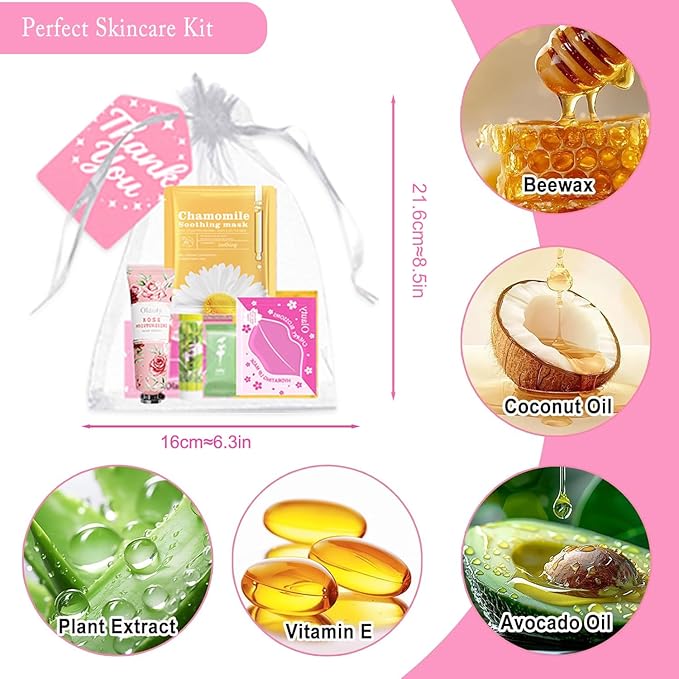100 PCS Spa Party Supplies for Girls, Spa Party Favors Gifts Set Include Face Masks Skincare, Hand Cream, Lip Balm, Eye Mask, Lip Mask, Hair Ties, Sleepover Slumber Birthday Spa Party Supplies Kit