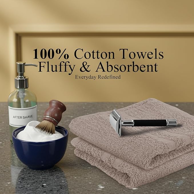 24 Pack Sand Hand Towel 100% Cotton Spa Towel – 16x26 inches Highly Absorbable Facial Towels Gym, Hair Towel and Face Towel Bulk Small Towels (Not Bleach Proof)