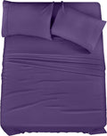 Utopia Bedding Full Sheet Set – 4 Piece Bed Sheets for Full Size Bed, Soft and Breathable Microfiber, Includes 1 Fitted Sheet, 1 Flat Sheet and 2 Pillowcases (Egg Plant)