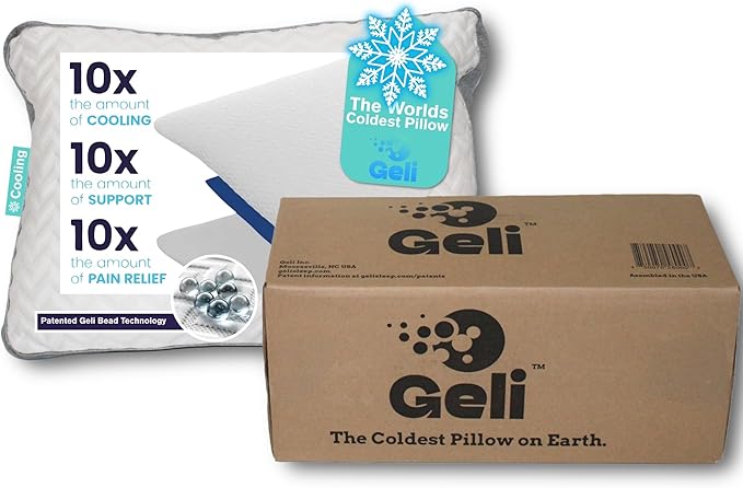 Cooling Gel Pillow for Adults - Interchangeable Gel Bead, Fiber Fill & Foam Layers - Double-Sided Chevron & Mesh Cover - Comfortable Coldest Pillow for Side, Back & Stomach Sleepers