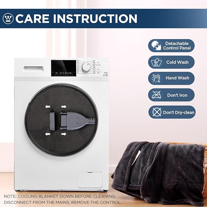 Westinghouse Electric Blanket Twin Size, Super Cozy Soft Flannel 62"" x 84"" Heated Blanket with 10 Fast Heating Levels & 1-12 Auto-Off, Machine Washable, ETL&FCC Certification, Charcoal