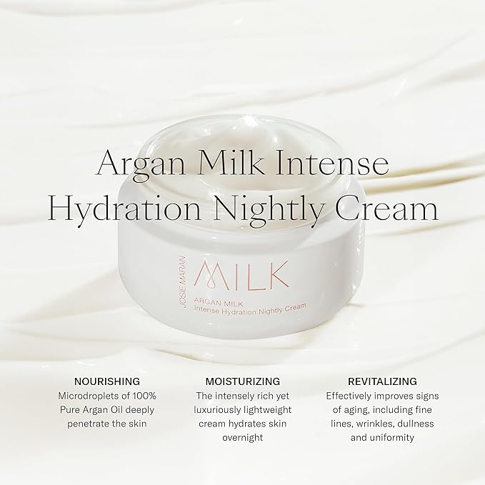 Josie Maran Argan Milk Body Care Gift Set - Intense Hydration Body Serum + Night Cream with a Lightweight Texture - Fast-Absorbing Skin & Body Care Set with Pure Argan Oil (2 Count)