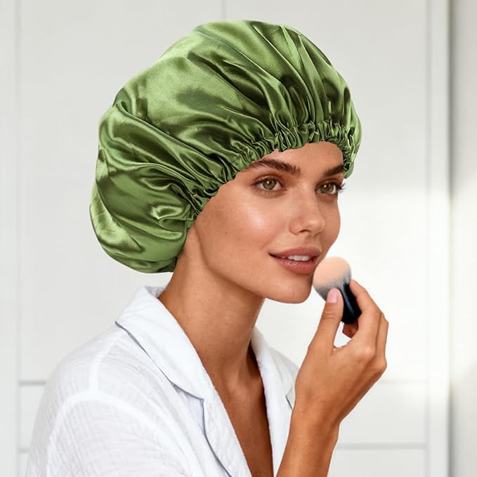 Satin Bonnet Double Layer Silk Bonnet for Sleeping Women Hair Care for Natural Curly