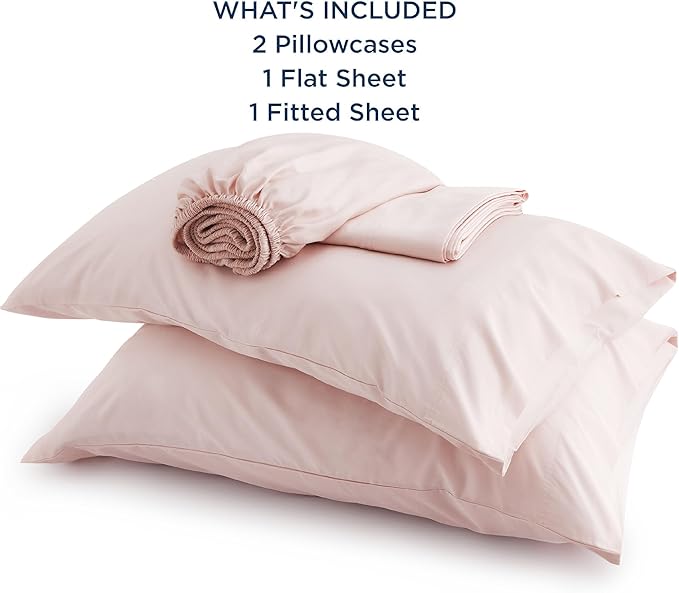 Bedsure Full Size Bed Sheets, Cooling Sheets, Rayon Derived from Bamboo, Breathable & Soft, Deep Pocket Up to 16 Inches, Hotel Luxury Silky Bedding for Hot Sleepers, Pink