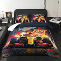 F1 Race Car Comforter Set Queen for Boys，Boys Queen Size Bedding Set Race Car，with 1 Comforter with 2 Pillow Case，F1 Race Car Themed Bedroom Decor