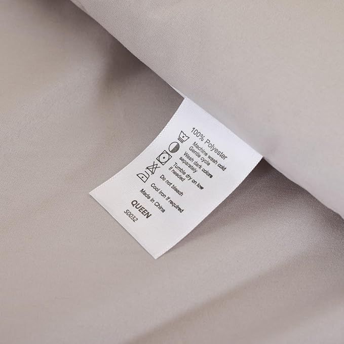 ROSGONIA Comforter Full Size for Girls Boys Teens Linen Grey, 3pcs (1 Gray Comforter & 2 Pillowcases) Lightweight Dorm Bedding Full Size