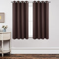 Joydeco Blackout Curtains 63 Inch Length 2 Panels Set, Thermal Insulated Long Curtains& Drapes 2 Burg, Room Darkening Grommet Drapes for Living Room Bedroom Window (W52 x L63 Inch, Chocolate)