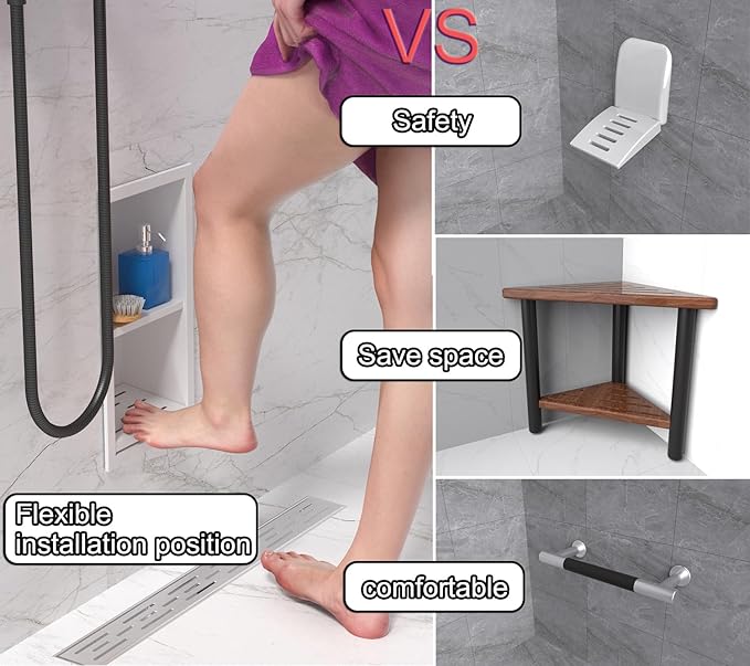 Shower Foot Rest for Shaving Legs,Double Layer Niche for Footrest,Shower Footrest for Insert Wall,Stainless Steel 304，Matte White,12.2 in x 4.8 in x 3.9 in