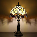 Stained Glass Table Lamp - 8-inch Vintage Stained Glass Lamp, Suitable for Bedroom Bedside, Living Room Night Light, and Home Office mini Table lamp