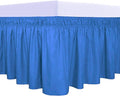 PureFit Wrap Around Ruffled Bed Skirt with Adjustable Elastic Belt - 18 Inch Drop Easy to Put On, Wrinkle Free Bedskirt Dust Ruffles, Bed Frame Cover for Twin,Twin XL and Full Size Beds, Blue