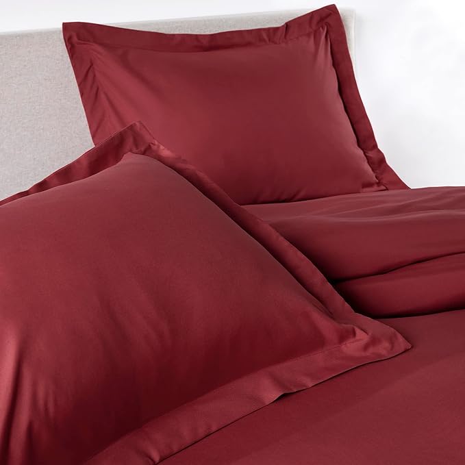 PeachSkinSheets 1500tc Level of Softness Soft Cooling Duvet Cover Set | King/Cali King Size - Deep Crimson Red
