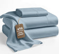 LANE LINEN Twin Bed Sheet Set – 450 Thread Count 100% Long Staple Cotton, Naturally Cooling & Soft, 15” Deep Pocket Fully Elasticized Fitted Sheet, Luxury Hotel Bedding, French Blue
