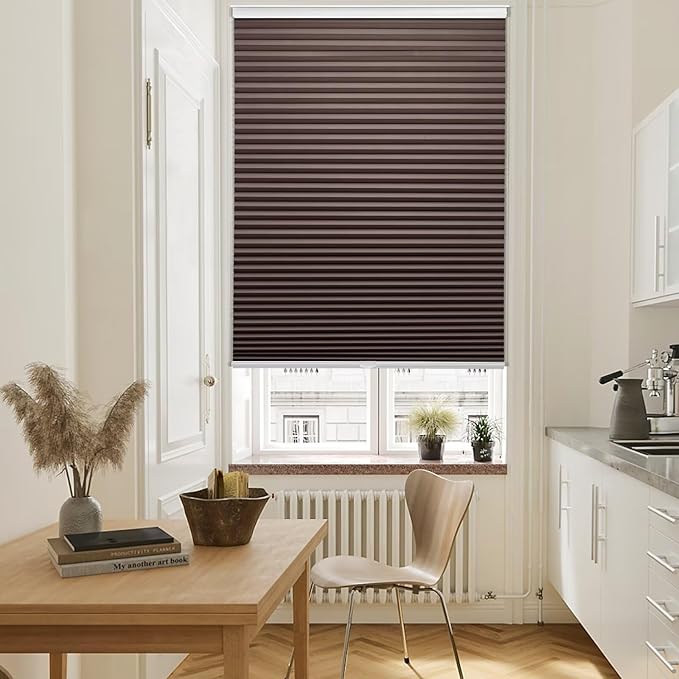 MYshade 1.5-Inch Cellular Cordless Blackout Shades,Thermal Insulating Noise Reducing Waterproof Blinds,Honeycomb Window Treatments for Indoor Light Control (Taupe-48 W x 72" H)