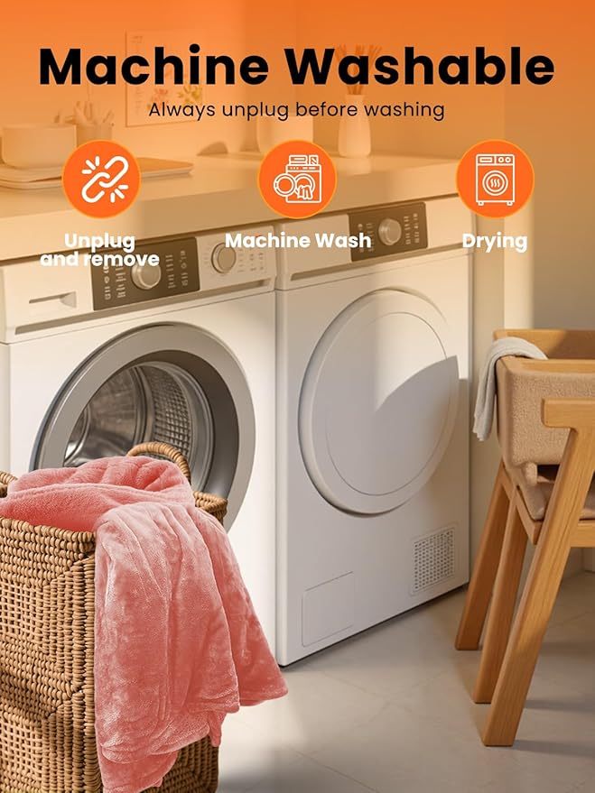 Electric Heated Blanket Throw, Ultra‑Cozy Premium Flannel & Sherpa, Even Heat Distribution & Stable Temp, 1–8H Auto‑Off, 8 Temps (86–125.6°F), Overheat Protection, Ideal Gifts for Grandma